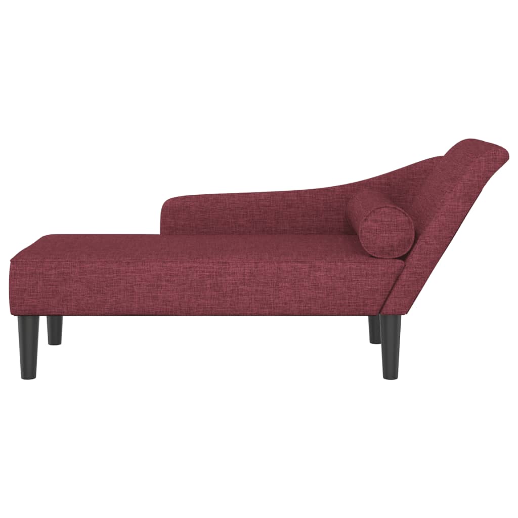 vidaXL Fotoliu șezlong cu perne, roșu vin, material textil vidaXL Fotoliu șezlong cu perne, roșu vin, material textil