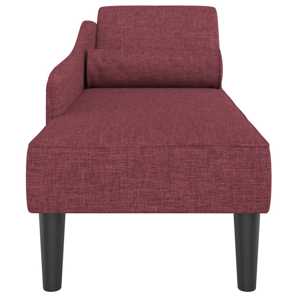 vidaXL Fotoliu șezlong cu perne, roșu vin, material textil vidaXL Fotoliu șezlong cu perne, roșu vin, material textil