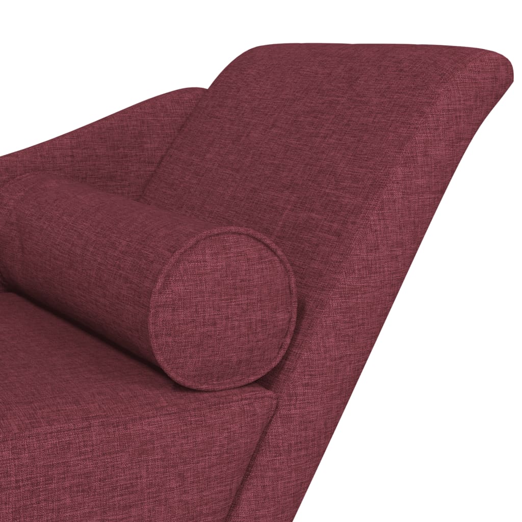 vidaXL Fotoliu șezlong cu perne, roșu vin, material textil vidaXL Fotoliu șezlong cu perne, roșu vin, material textil