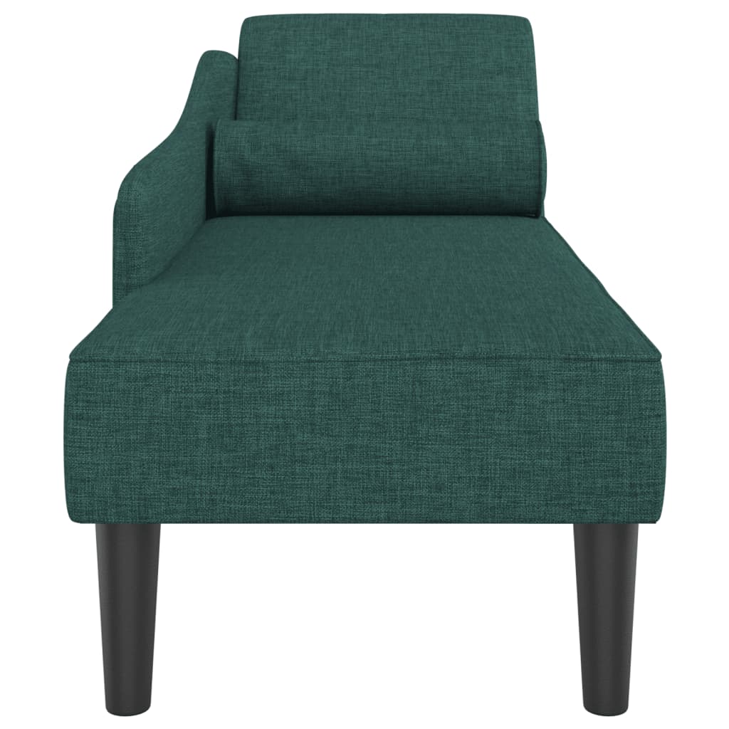 vidaXL Șezlong cu perne, verde închis, material textil vidaXL Șezlong cu perne, verde închis, material textil