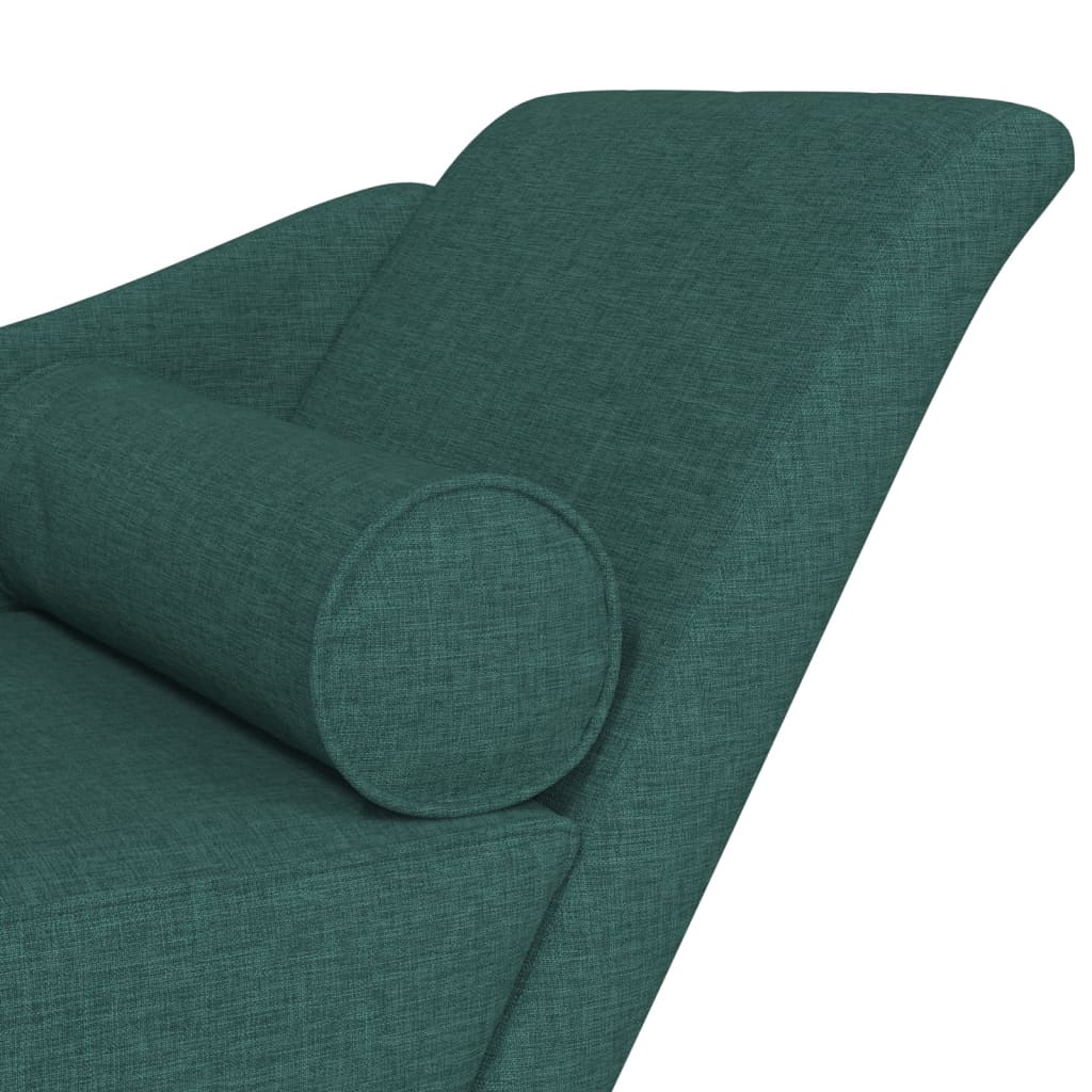 vidaXL Șezlong cu perne, verde închis, material textil vidaXL Șezlong cu perne, verde închis, material textil