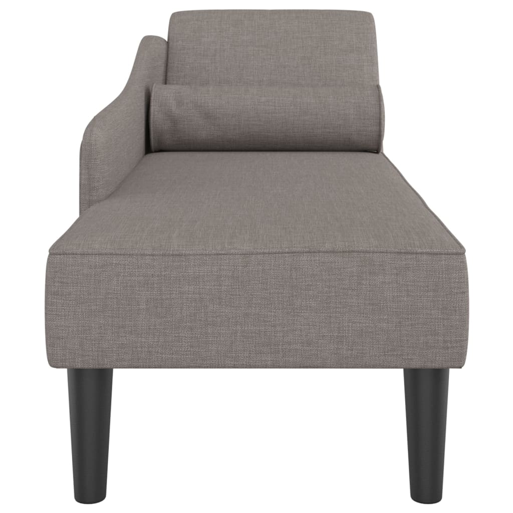 vidaXL Șezlong cu perne, gri taupe, material textil vidaXL Șezlong cu perne, gri taupe, material textil