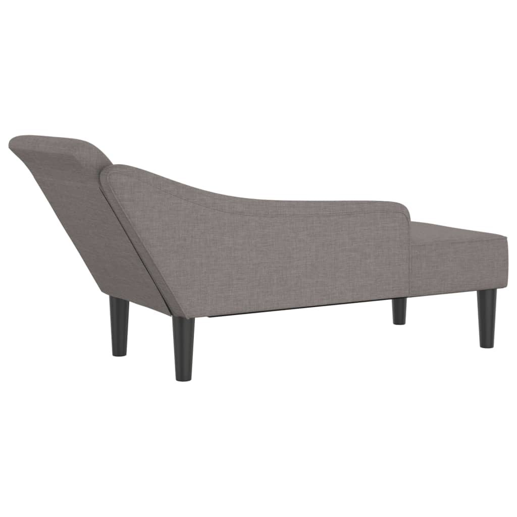 vidaXL Șezlong cu perne, gri taupe, material textil vidaXL Șezlong cu perne, gri taupe, material textil
