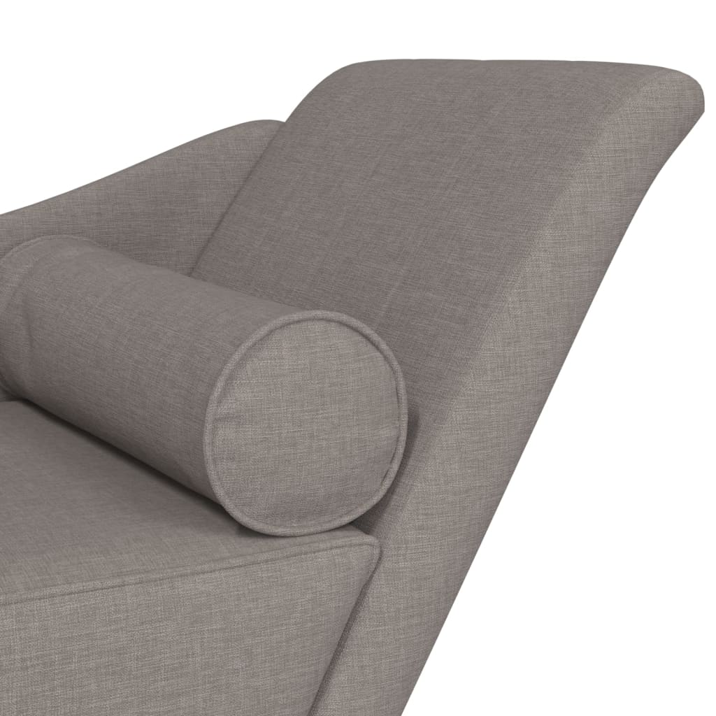 vidaXL Șezlong cu perne, gri taupe, material textil vidaXL Șezlong cu perne, gri taupe, material textil