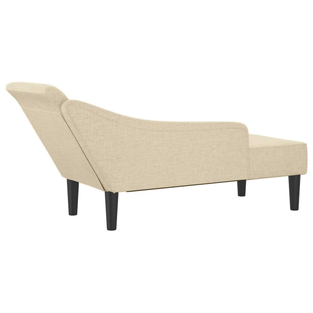 vidaXL Șezlong cu perne, crem, material textil vidaXL Șezlong cu perne, crem, material textil