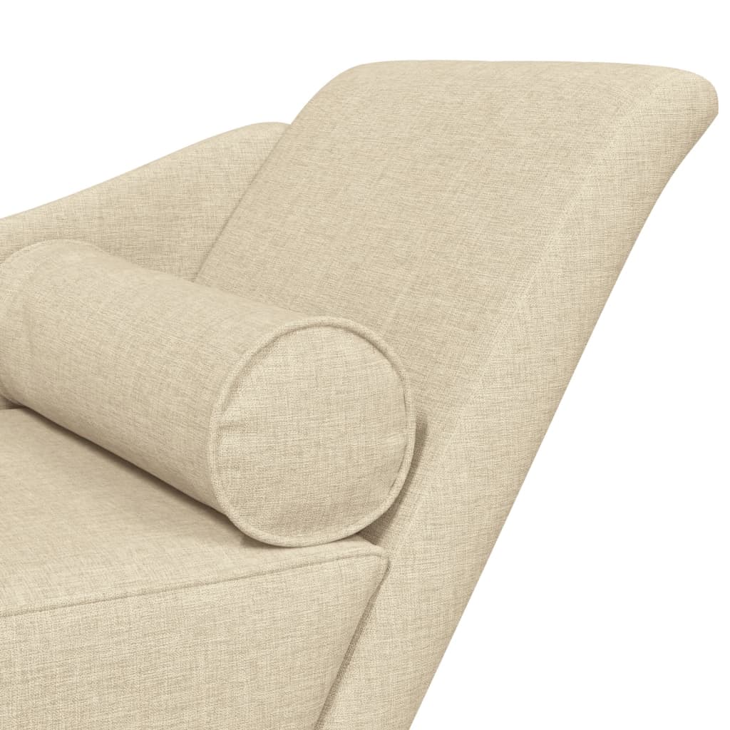 vidaXL Șezlong cu perne, crem, material textil vidaXL Șezlong cu perne, crem, material textil