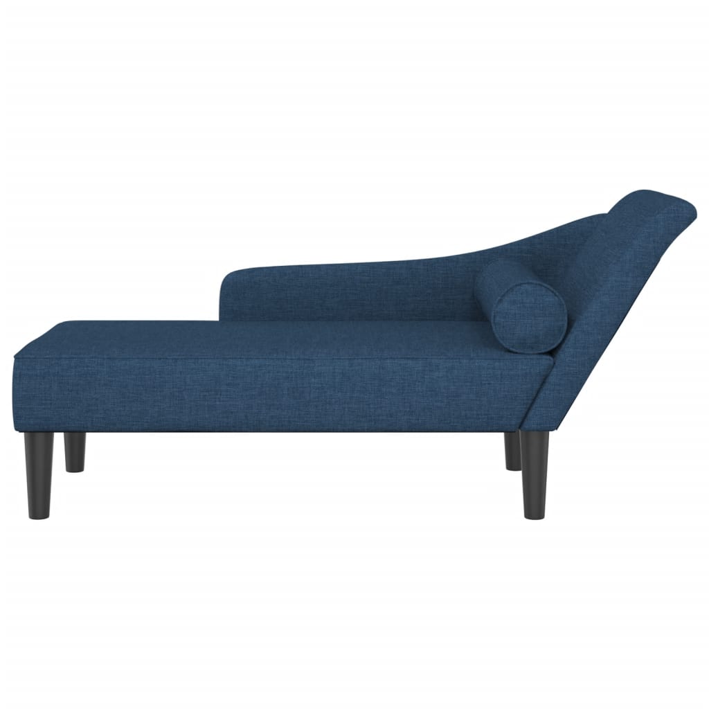 vidaXL Șezlong cu perne, albastru, material textil vidaXL Șezlong cu perne, albastru, material textil
