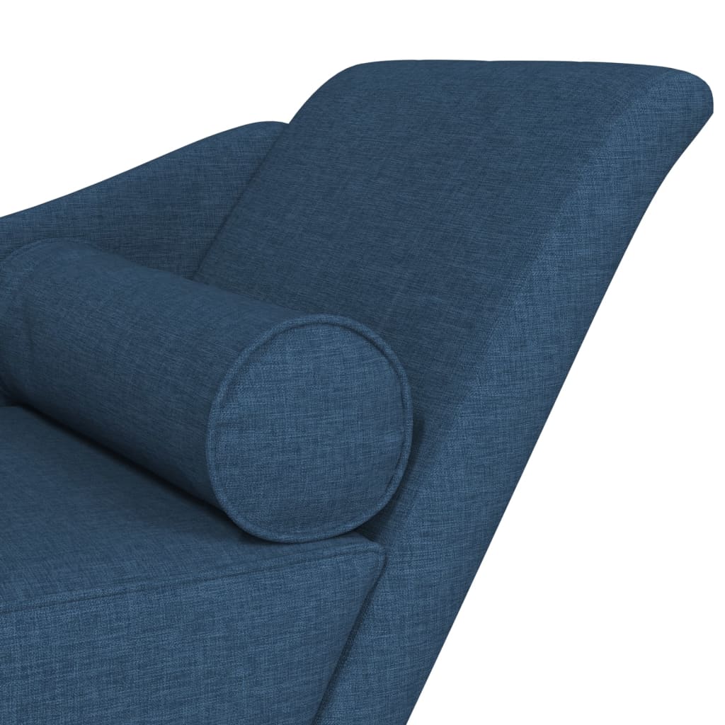 vidaXL Șezlong cu perne, albastru, material textil vidaXL Șezlong cu perne, albastru, material textil
