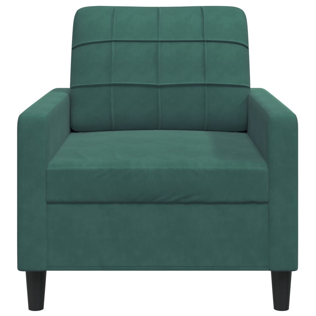 vidaXL Fotoliu canapea, verde închis, 60 cm, catifea