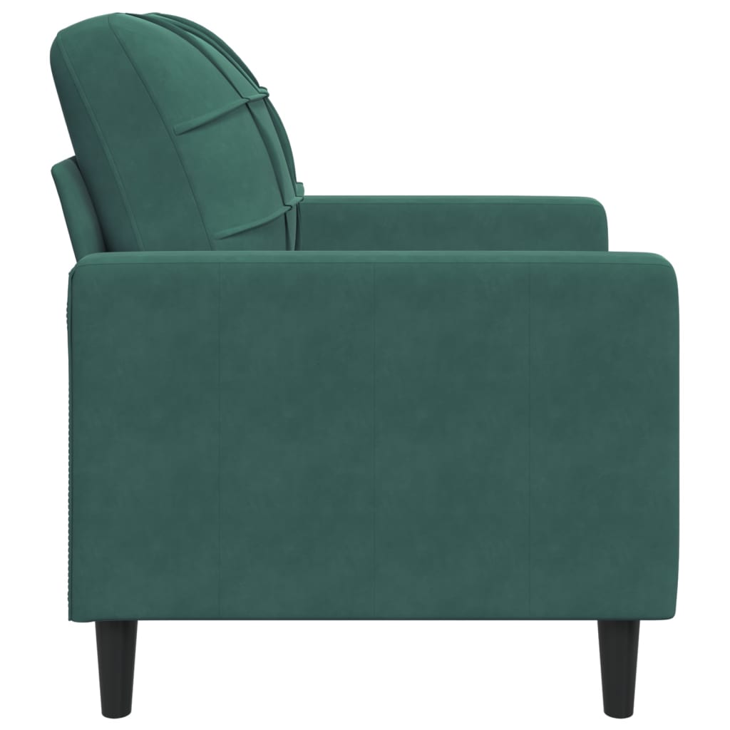 vidaXL Fotoliu canapea, verde închis, 60 cm, catifea