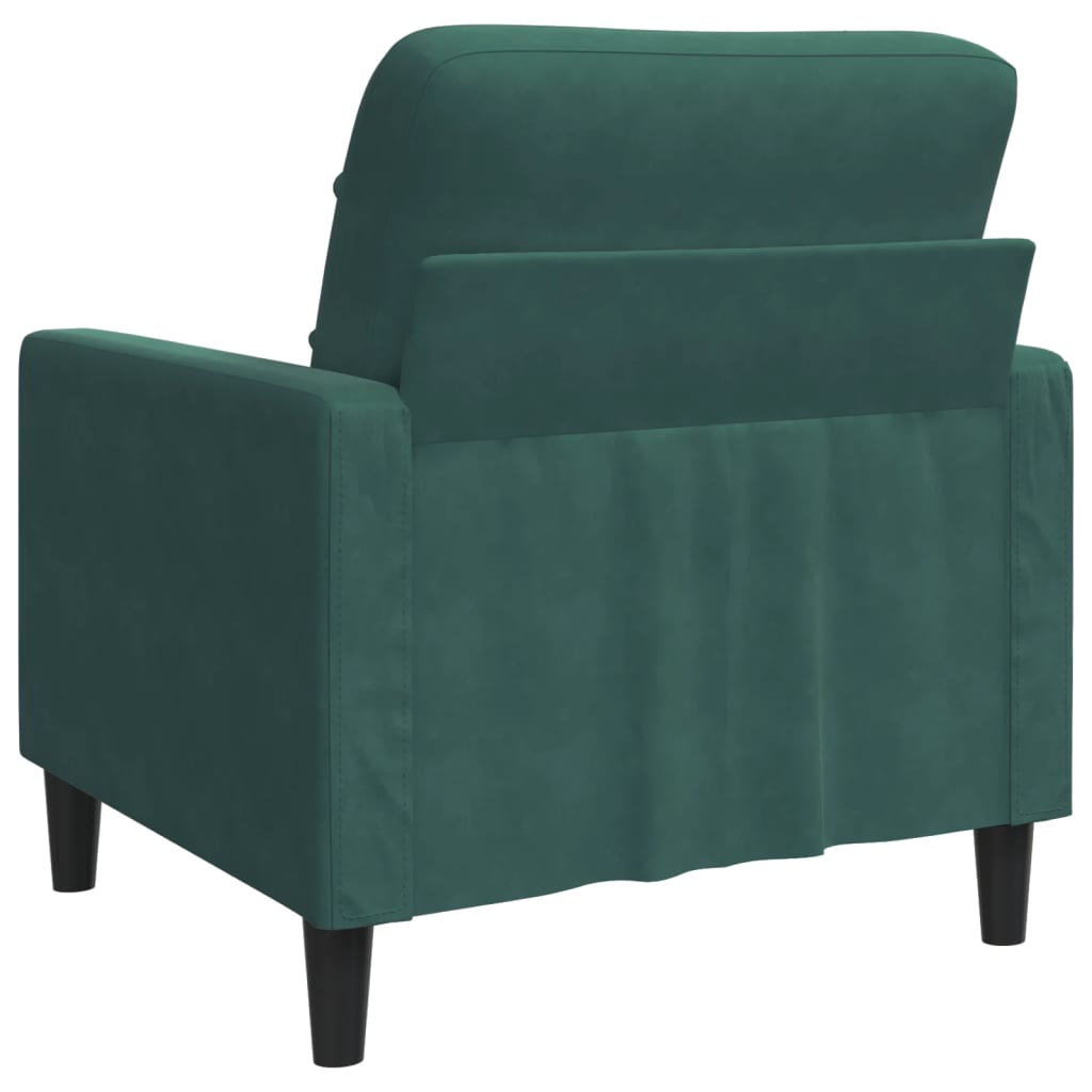 vidaXL Fotoliu canapea, verde închis, 60 cm, catifea