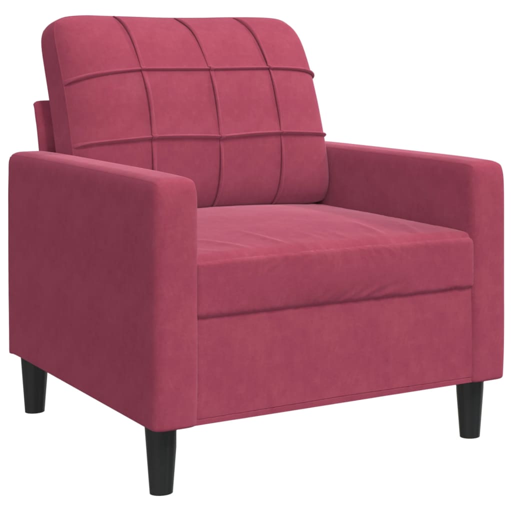 vidaXL Canapea de o persoană, roșu vin, 60 cm, catifea vidaXL Canapea de o persoană, roșu vin, 60 cm, catifea
