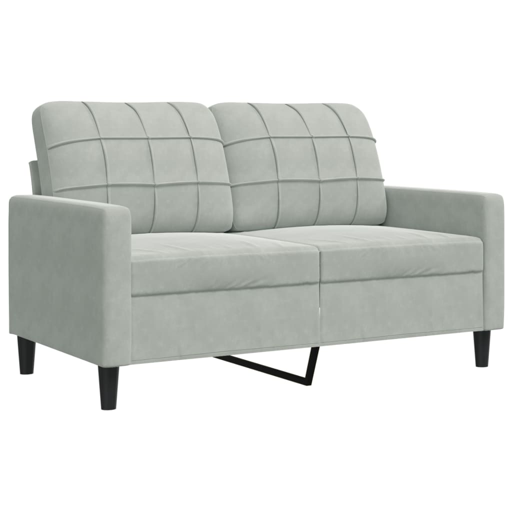 vidaXL Canapea cu 2 locuri, gri deschis, 120 cm, catifea