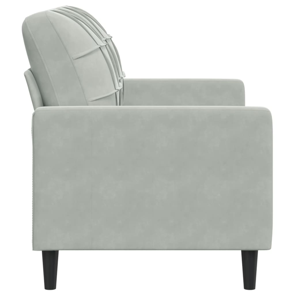 vidaXL Canapea cu 2 locuri, gri deschis, 120 cm, catifea