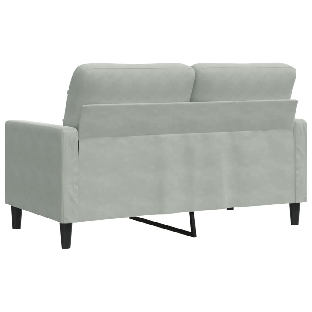 vidaXL Canapea cu 2 locuri, gri deschis, 120 cm, catifea