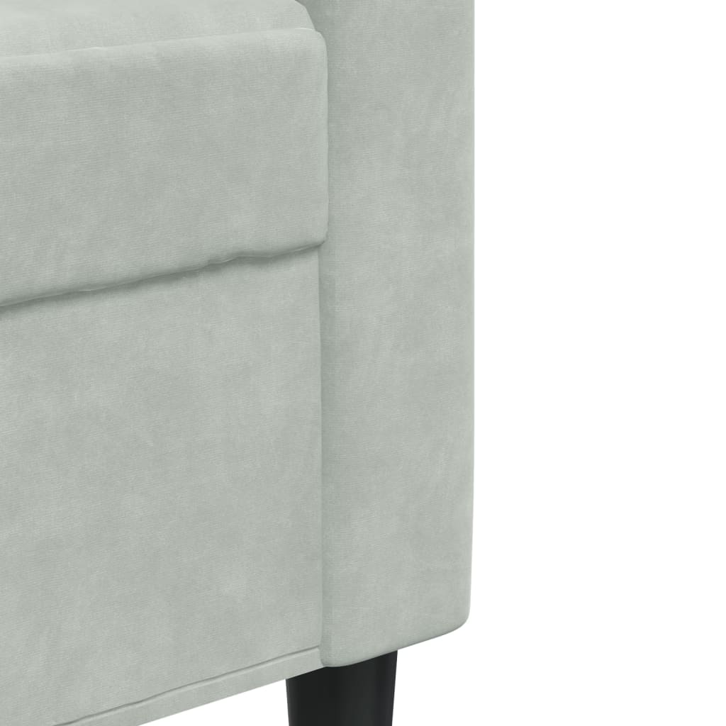 vidaXL Canapea cu 2 locuri, gri deschis, 120 cm, catifea