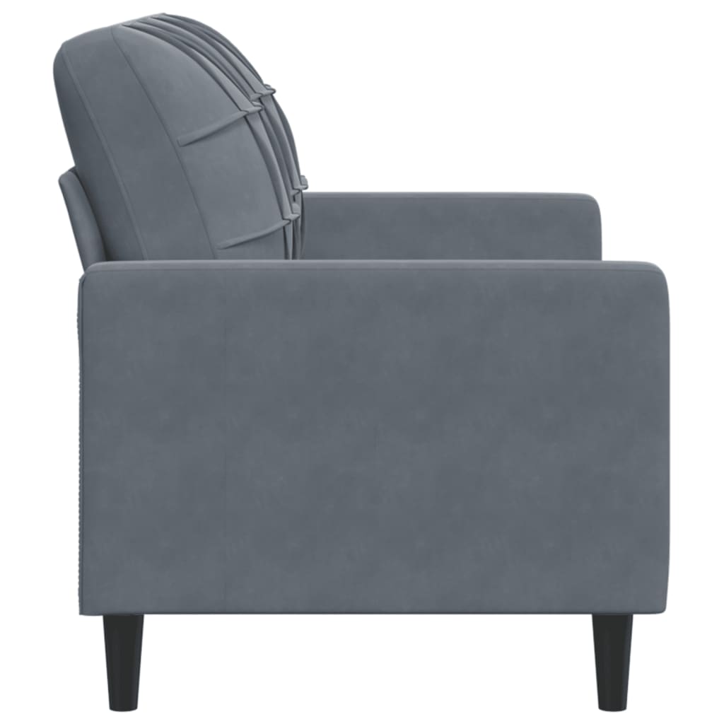 vidaXL Canapea cu 2 locuri, gri închis, 120 cm, catifea vidaXL Canapea cu 2 locuri, gri închis, 120 cm, catifea