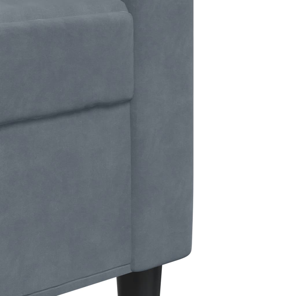 vidaXL Canapea cu 2 locuri, gri închis, 120 cm, catifea vidaXL Canapea cu 2 locuri, gri închis, 120 cm, catifea
