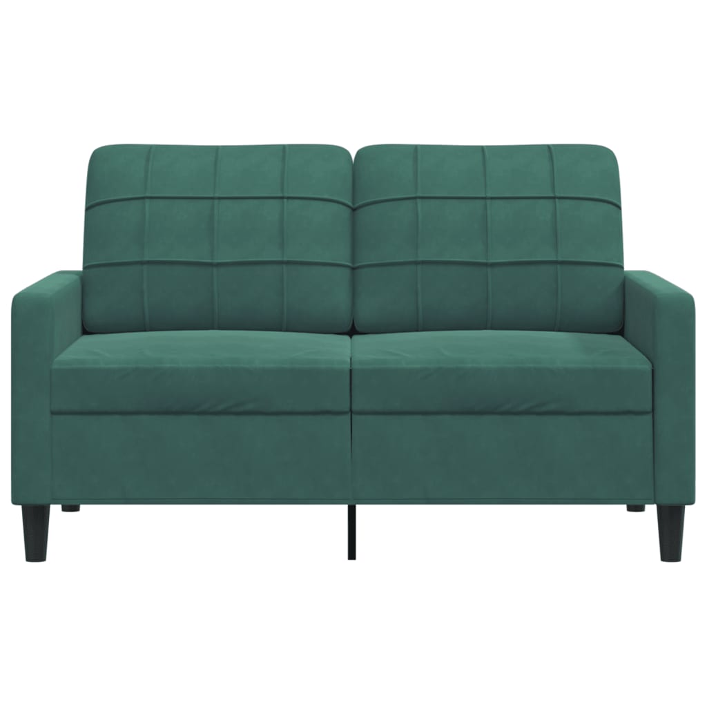 vidaXL Canapea cu 2 locuri, verde închis, 120 cm, catifea
