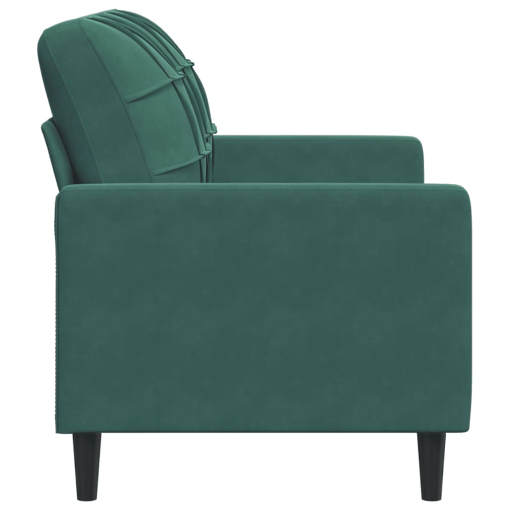 vidaXL Canapea cu 2 locuri, verde închis, 120 cm, catifea