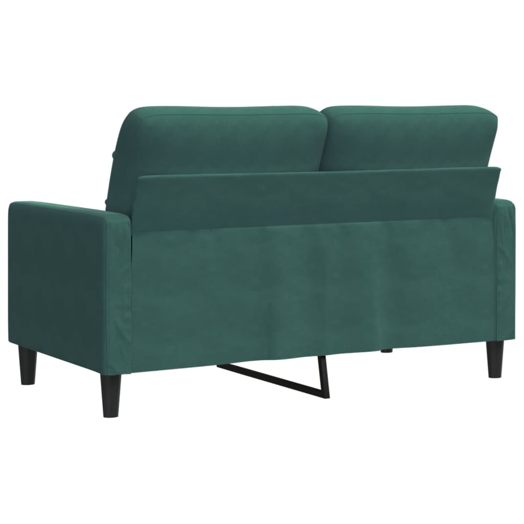 vidaXL Canapea cu 2 locuri, verde închis, 120 cm, catifea