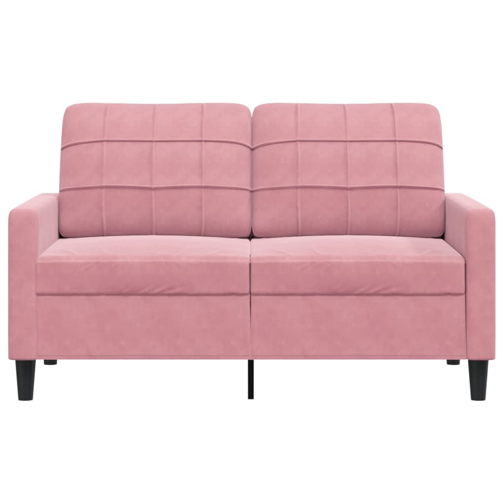 vidaXL Canapea cu 2 locuri, roz, 120 cm, catifea
