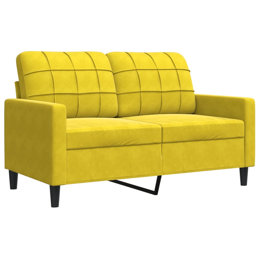 vidaXL Canapea cu 2 locuri, galben, 120 cm, catifea