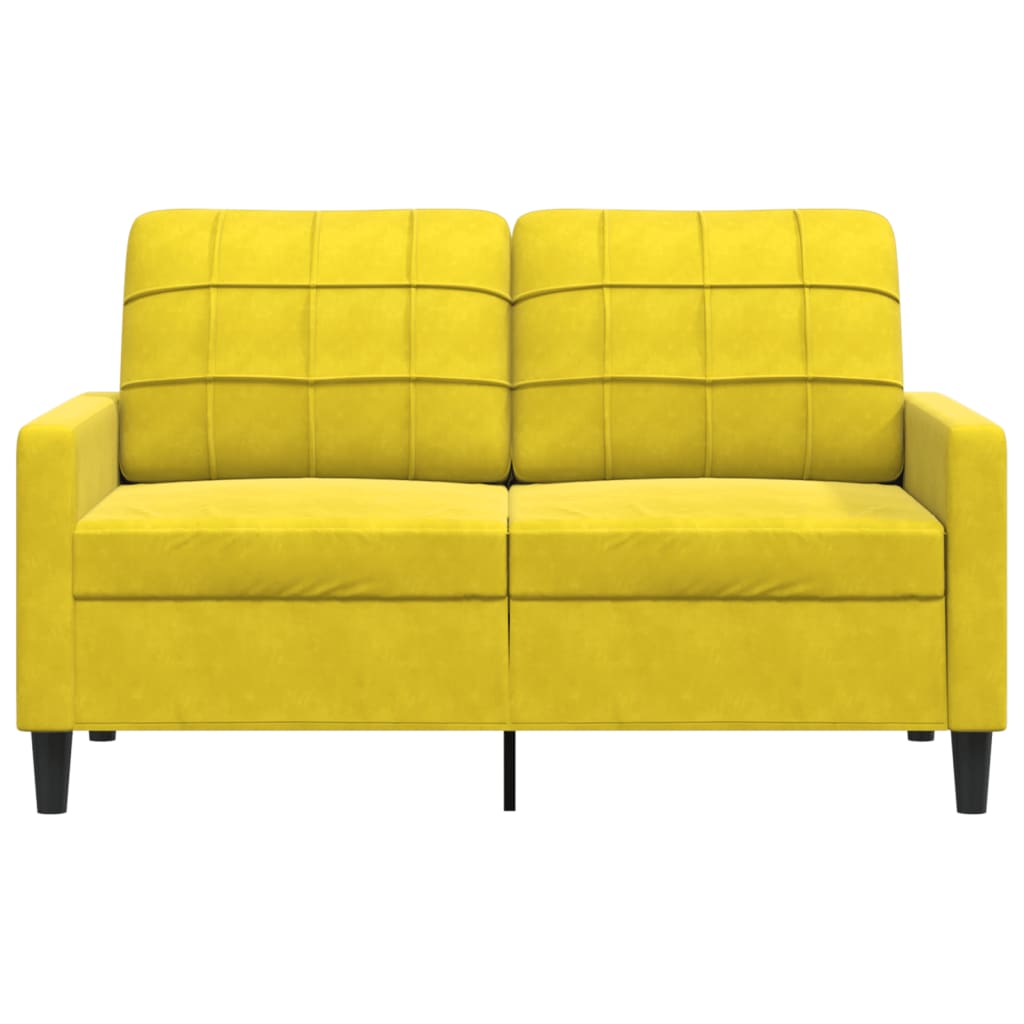 vidaXL Canapea cu 2 locuri, galben, 120 cm, catifea