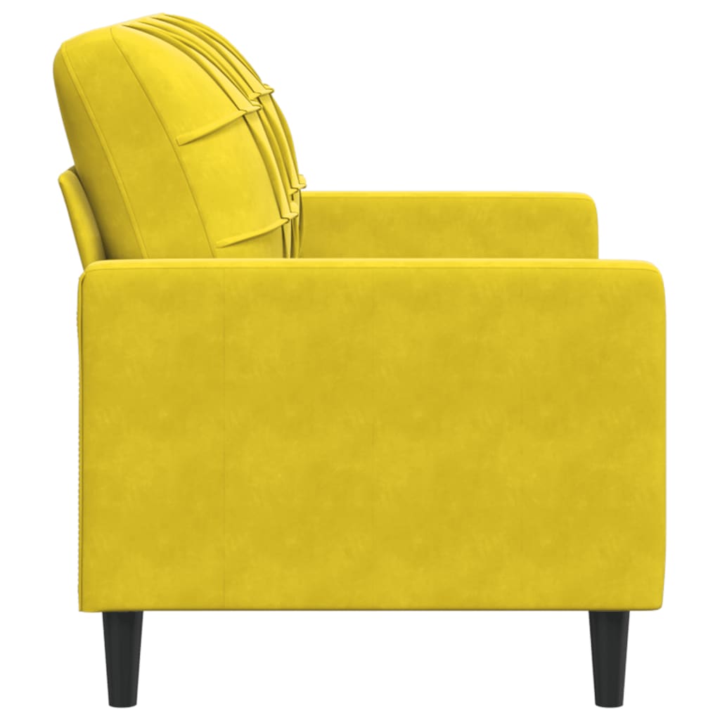 vidaXL Canapea cu 2 locuri, galben, 120 cm, catifea