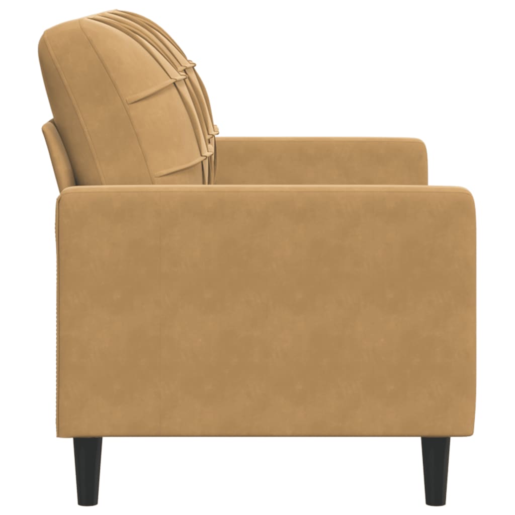 vidaXL Canapea cu 2 locuri, maro, 120 cm, catifea