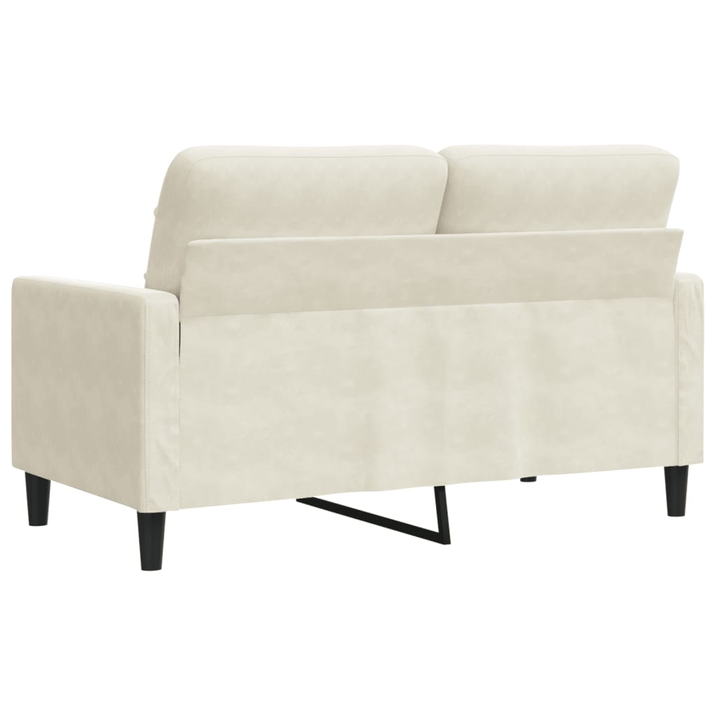 vidaXL Canapea cu 2 locuri, crem, 120 cm, catifea