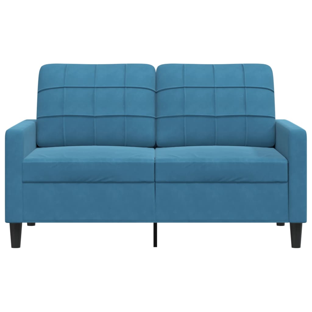 vidaXL Canapea cu 2 locuri, albastru, 120 cm, catifea