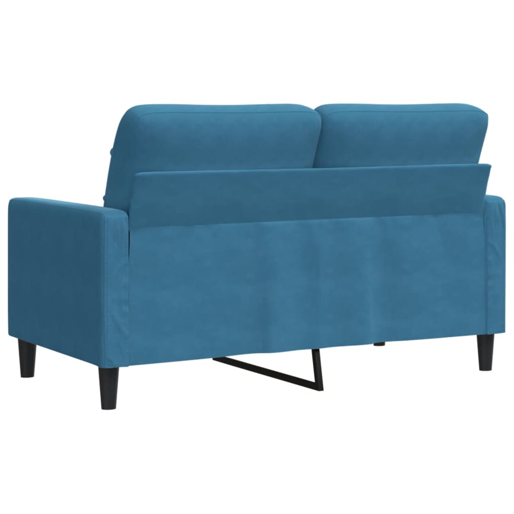 vidaXL Canapea cu 2 locuri, albastru, 120 cm, catifea