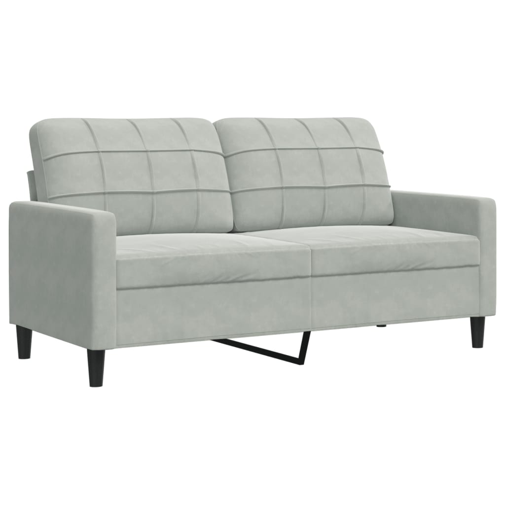 vidaXL Canapea cu 2 locuri, gri deschis, 140 cm, catifea vidaXL Canapea cu 2 locuri, gri deschis, 140 cm, catifea