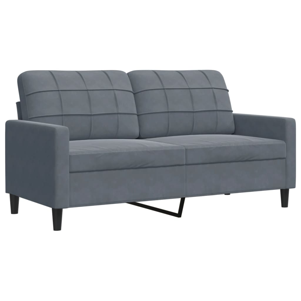 vidaXL Canapea cu 2 locuri, gri închis, 140 cm, catifea vidaXL Canapea cu 2 locuri, gri închis, 140 cm, catifea