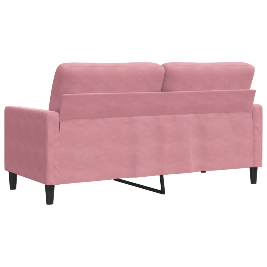 vidaXL Canapea cu 2 locuri, roz, 140 cm, catifea
