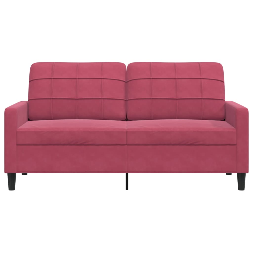 vidaXL Canapea cu 2 locuri, roșu vin, 140 cm, catifea