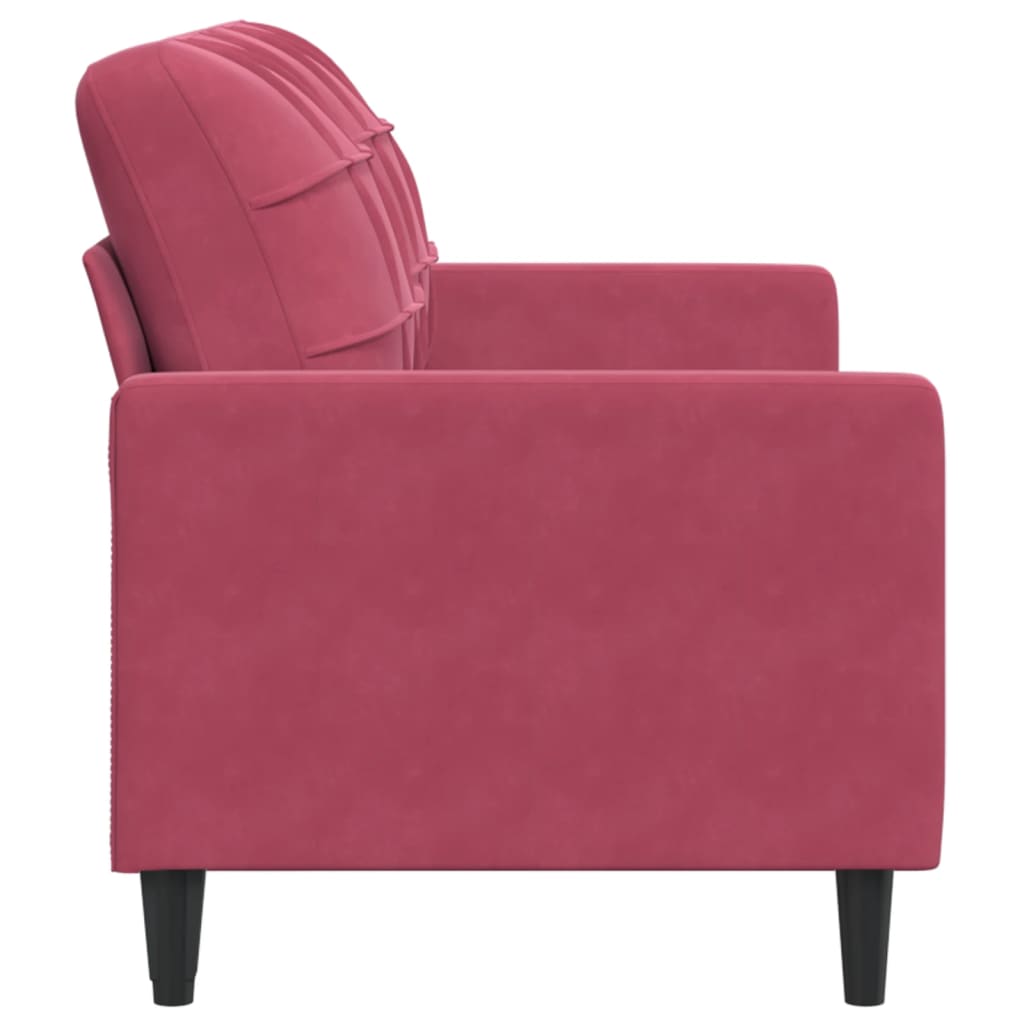 vidaXL Canapea cu 2 locuri, roșu vin, 140 cm, catifea