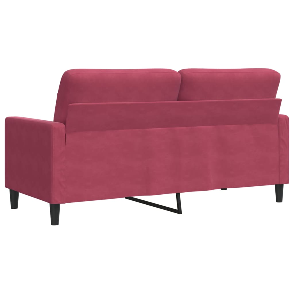 vidaXL Canapea cu 2 locuri, roșu vin, 140 cm, catifea