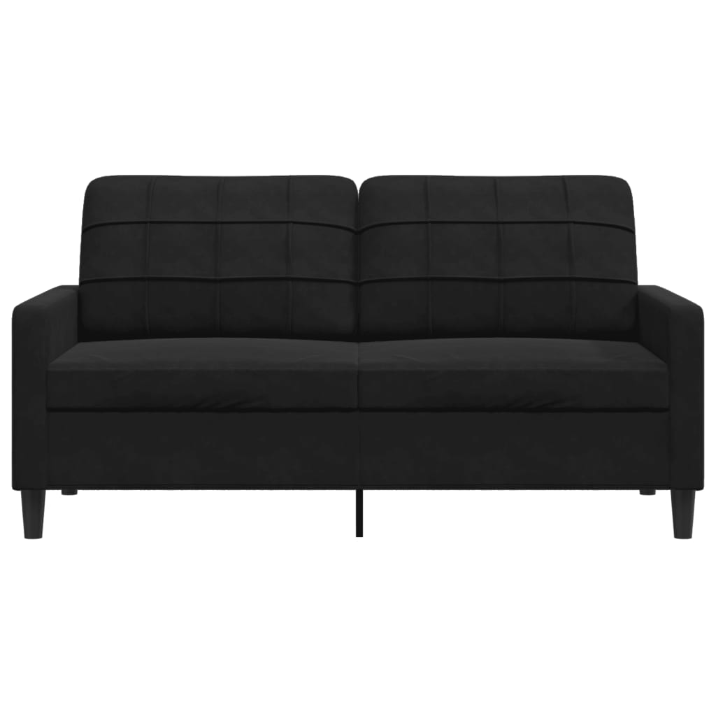 vidaXL Canapea cu 2 locuri, negru, 140 cm, catifea