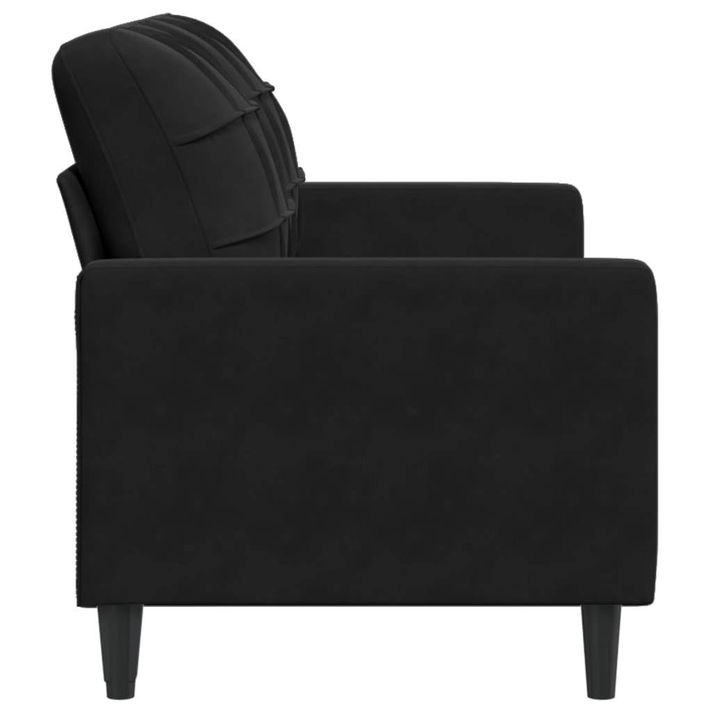 vidaXL Canapea cu 2 locuri, negru, 140 cm, catifea