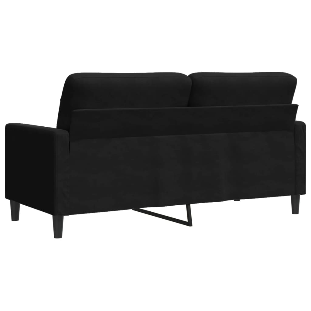 vidaXL Canapea cu 2 locuri, negru, 140 cm, catifea