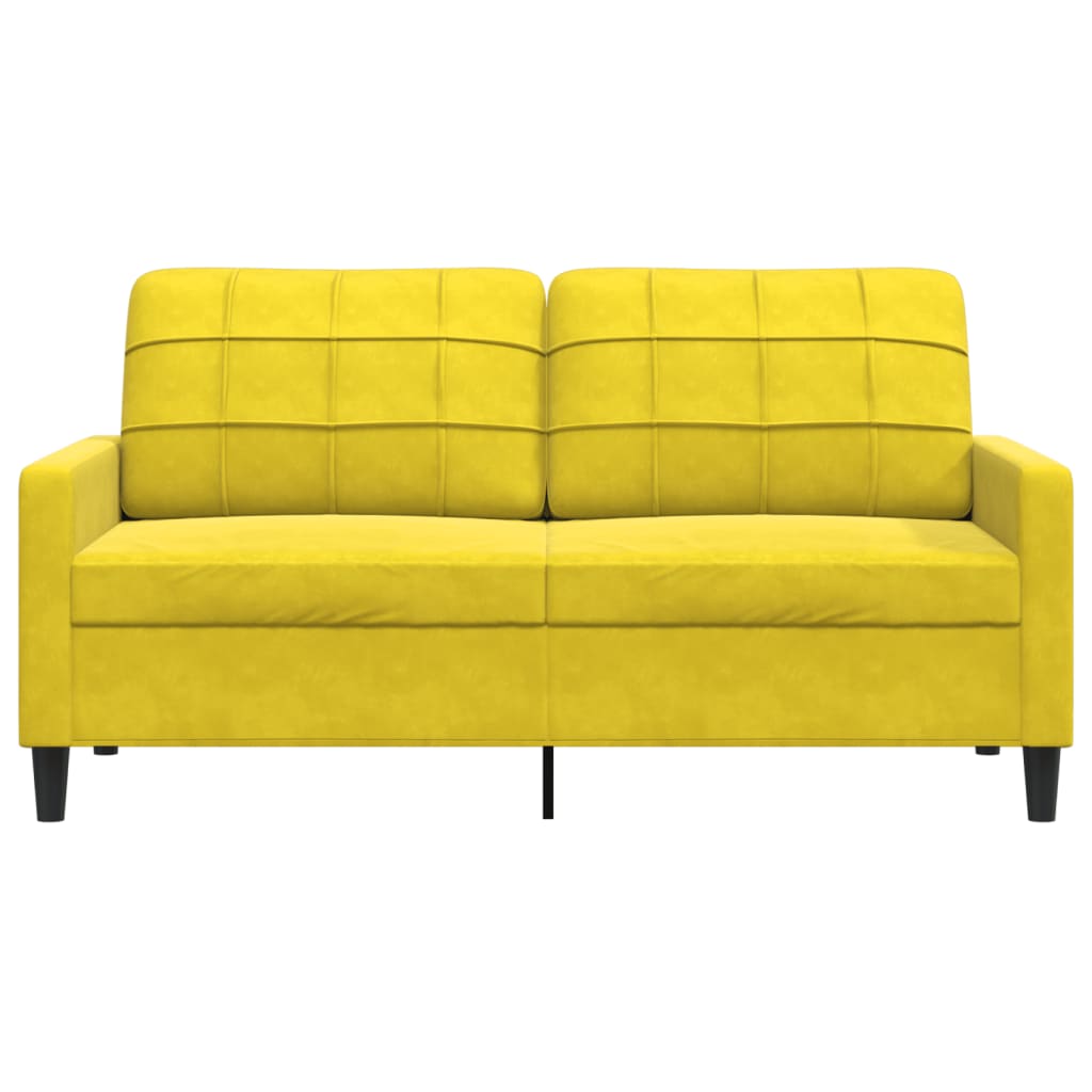 vidaXL Canapea cu 2 locuri, galben, 140 cm, catifea