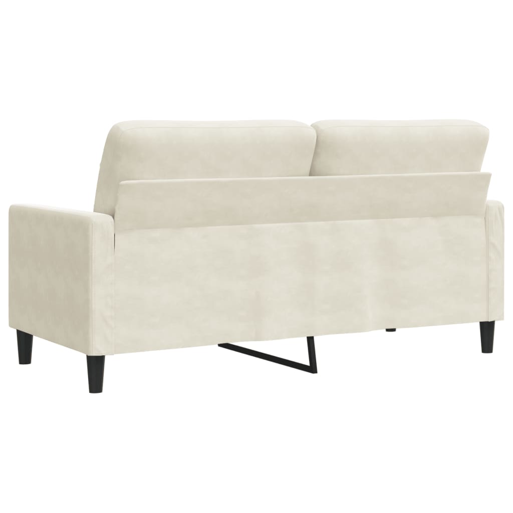vidaXL Canapea cu 2 locuri, crem, 140 cm, catifea vidaXL Canapea cu 2 locuri, crem, 140 cm, catifea