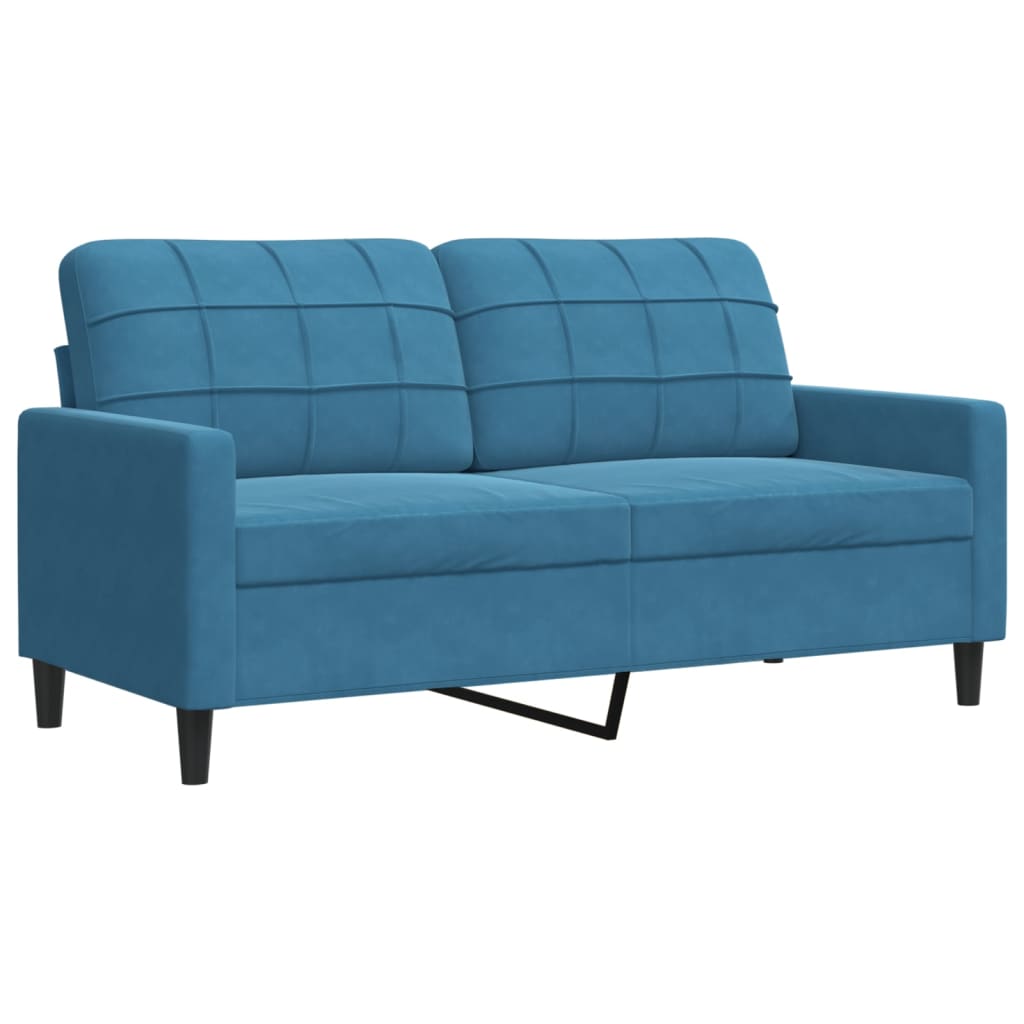 vidaXL Canapea cu 2 locuri, albastru, 140 cm, catifea vidaXL Canapea cu 2 locuri, albastru, 140 cm, catifea
