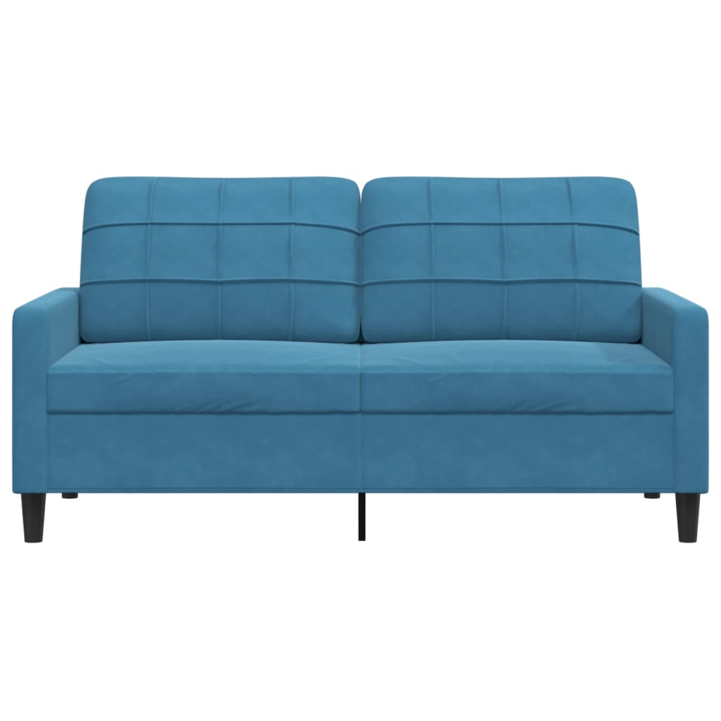 vidaXL Canapea cu 2 locuri, albastru, 140 cm, catifea vidaXL Canapea cu 2 locuri, albastru, 140 cm, catifea