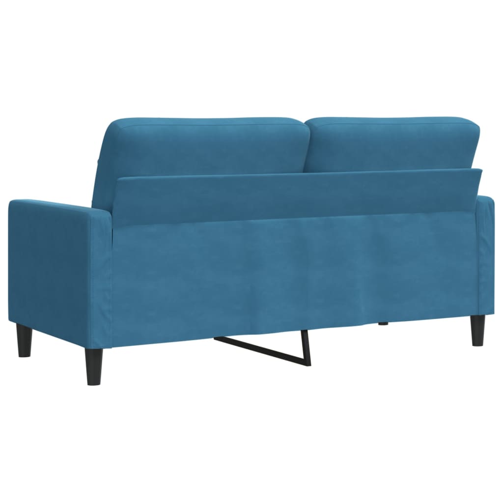 vidaXL Canapea cu 2 locuri, albastru, 140 cm, catifea vidaXL Canapea cu 2 locuri, albastru, 140 cm, catifea