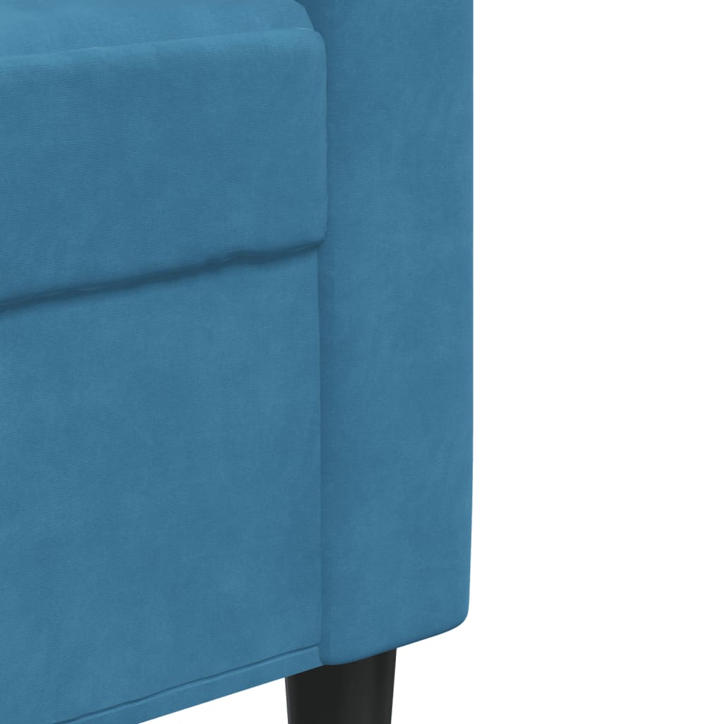 vidaXL Canapea cu 2 locuri, albastru, 140 cm, catifea vidaXL Canapea cu 2 locuri, albastru, 140 cm, catifea