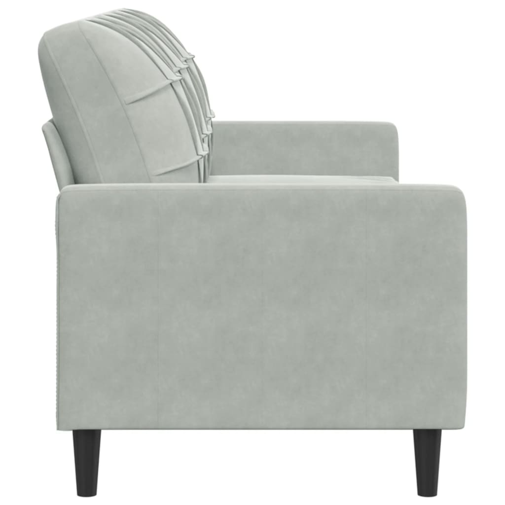 vidaXL Canapea cu 3 locuri, gri deschis, material 180CM catifea vidaXL Canapea cu 3 locuri, gri deschis, material 180CM catifea