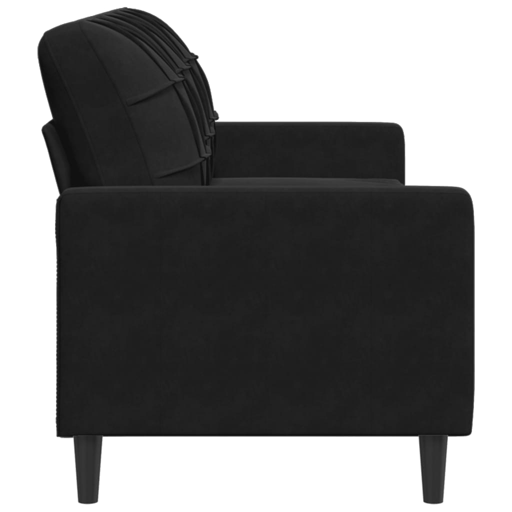 vidaXL Canapea cu 3 locuri, Negru, 180 cm, catifea